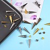 40Ssets 4 Colors Alloy Spikes Screwback Studs PALLOY-SZ0001-24-4