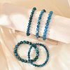 Natural Apatite Round Round Beaded Stretch Bracelets BJEW-G697-01A-1