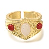 Rack Plating Brass Open Cuff Rings for Women RJEW-M022-10G-2