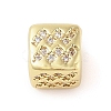 Brass Micro Pave Clear Cubic Zirconia European Beads KK-K368-01G-11-1
