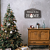 Natural Wood Hanging Wall Decorations for Front Door Home Decoration HJEW-WH0017-08-5