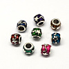 Alloy Enamel Rondelle Large Hole European Beads MPDL-R036-42-1