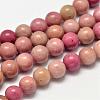 Round Natural Rhodonite Beads Strands G-K092-8mm-1