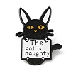 Cat with Word Enamel Pins JEWB-G023-03B-1