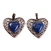 Natural Lapis Lazuli Dyed Peach Love Heart Pendants G-G158-01-16-1