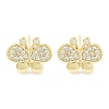Brass Micro Pave Clear Cubic Zirconia Studs Earring for Women EJEW-S217-C04-1