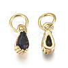 Brass Micro Pave Cubic Zirconia Charms ZIRC-F111-04G-05-2