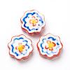 Handmade Porcelain Flower Beads Strands PORC-G006-14D-4