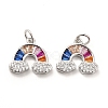 Rack Plating Brass Cubic Zirconia Charm KK-K270-01P-2