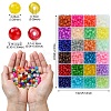 1200Pcs 24 Colors Baking Paint Imitation Jade Glass Round Bead Sets DGLA-YW0001-27-3