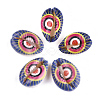 Printed Natural Cowrie Shell Beads X-SSHEL-T007-15-2