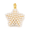 Rack Plating Brass & ABS Plastic Imitation Pearl Pendants KK-N255-03C-G-RS-1