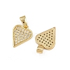 Brass Micro Pave Clear Cubic Zirconia Pendants ZIRC-I367-13G-10-2