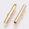 Brass Slide On End Clasp Tubes X-KK-Q747-11G-KC-2