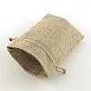 Polyester Imitation Burlap Packing Pouches Drawstring Bags ABAG-R004-18x13cm-05-3