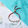 Clear Cubic Zirconia Moon & Star Link Slider Bracelet BJEW-JB08847-2