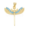 Brass Micro Pave Sky Blue Cubic Zirconia Pendants CU-CBA4A93-01A-G-1
