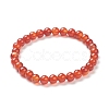 Natural Red Agate Beaded Stretch Bracelets BJEW-A117-B-26-2