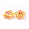 UV Plating Rainbow Iridescent Acrylic Beads OACR-A018-04E-3