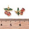 Cherry Rack Plating Brass Micro Pave Cubic Zirconia Charms KK-G512-24G-3