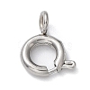 Non-Tarnish 304 Stainless Steel Smooth Surface Spring Ring Clasps STAS-E143-03E-P-1