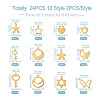 24Pcs 12 Style Stainless Steel Charms STAS-FW0001-30-3