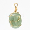 Natural Gemstone Pendants PALLOY-JF00507-3