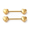 201 Stainless Steel Heart Nose Bone Rings with 304 Stainless Steel Pins AJEW-P109-02G-2