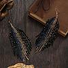 Bohemian Handmade Glass Seed Beads Tassel Dangle Earrings ZR0376-5