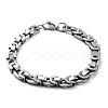 Non-Tarnish 201 Stainless Steel Byzantine Chain Bracelet BJEW-Z023-13P-1