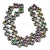 Electroplated Natural Lava Rock Beads Strands G-K388-02B-1