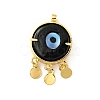 Rack Plating Handmade Evil Eye Lampwork Pendants KK-F838-01C-G-2