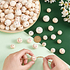 120Pcs 6 Styles Printed Natural Wood European Beads WOOD-PH0002-58-3