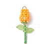 Glass Seed Beaded Rose Pendants PALLOY-MZ00959-01-1