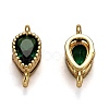 Real 18K Gold Plated Brass Micro Pave Cubic Zirconia Links Connectors ZIRC-L100-007G-2