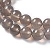 Natural Grey Agate Bead Strands G-R193-12-10mm-3
