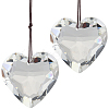 2Pcs Glass Heart Pendant Decorations HJEW-SP0001-22A-1