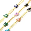 Handmade Eco-friendly Brass Enamel Butterfly with Evil Eye Link Chain CHC-I045-08G-1
