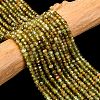 Faceted Rondelle Natural Green Garnet Beads Strands G-F289-40B-1