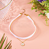 Alloy Enamel Letter Pendant Single Face White Velvet Ribbon & Brass Chain Double Layered Choker Necklaces NJEW-TAC0036-4