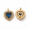 PVD Vacuum Plating 304 Stainless Steel Cubic Zirconia Pendants STAS-A076-02G-02-2