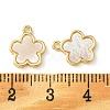Brass Pave Shell Charms KK-M277-04A-G-3