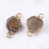 Electroplate Natural Agate Links connectors G-T112-05A-2