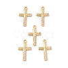 Brass Micro Pave Clear Cubic Zirconia Pendants KK-E068-VF236-4