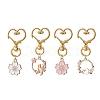 4Pcs Sakura Flower & Cat Alloy Enamel Keychains KEYC-JKC00456-1