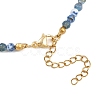 Synthetic Turquoise & Dyed Natural Agate Faceted Round Beaded Starfish 304 Stainless Steel Pendant Necklaces for Women NJEW-JN05458-02-6