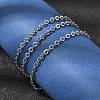 12Pcs 2.8MM 304 Stainless Steel Textured Cable Chain Necklaces for Men Women NJEW-H093-18P-03-2