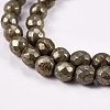 Natural Pyrite Round Beads Strands G-L031-6mm-02-2