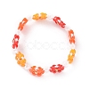 Glass Beaded Flower Wrap Stretch Finger Ring for Women RJEW-MZ00002-6