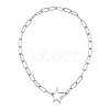 304 Stainless Steel Paperclip Chain Necklaces NJEW-JN06369-01-3
